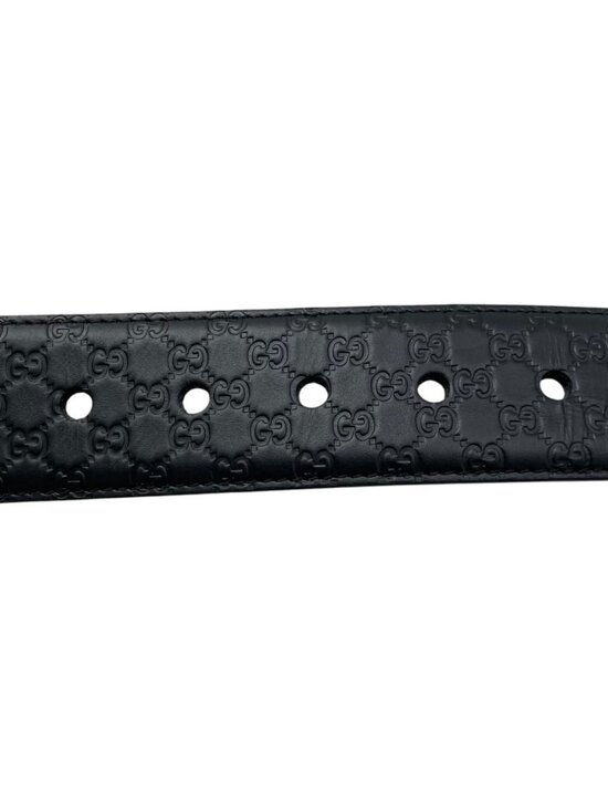 Gucci Belt Micro Guccissima Leather Logo Black Silver main image 4